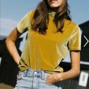 Madewell Mock Neck Velvet Tee